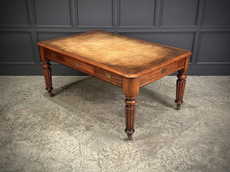 Large Victorian Mahogany Partners Writing Table