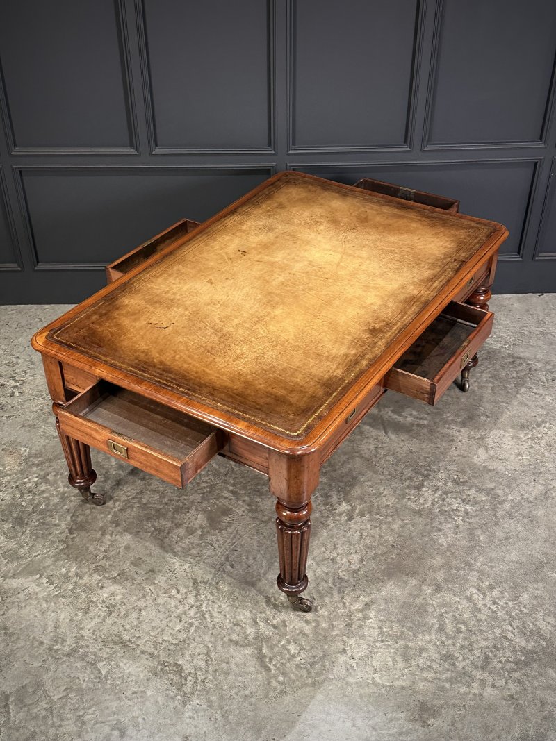 Large Victorian Mahogany Partners Writing Table - Image 10
