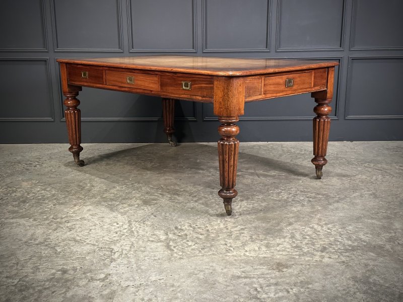 Large Victorian Mahogany Partners Writing Table - Image 6