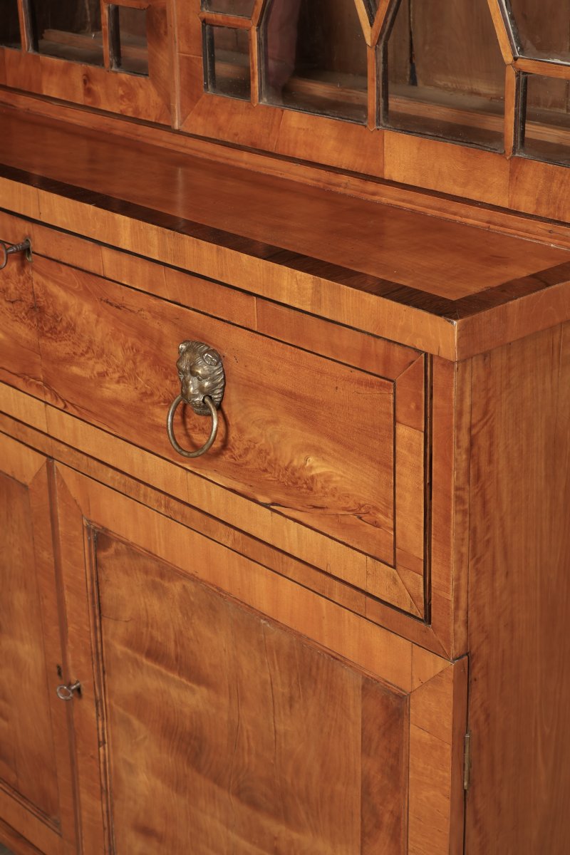 Georgian Satinwood Glazed Secretaire Bookcase - Image 12