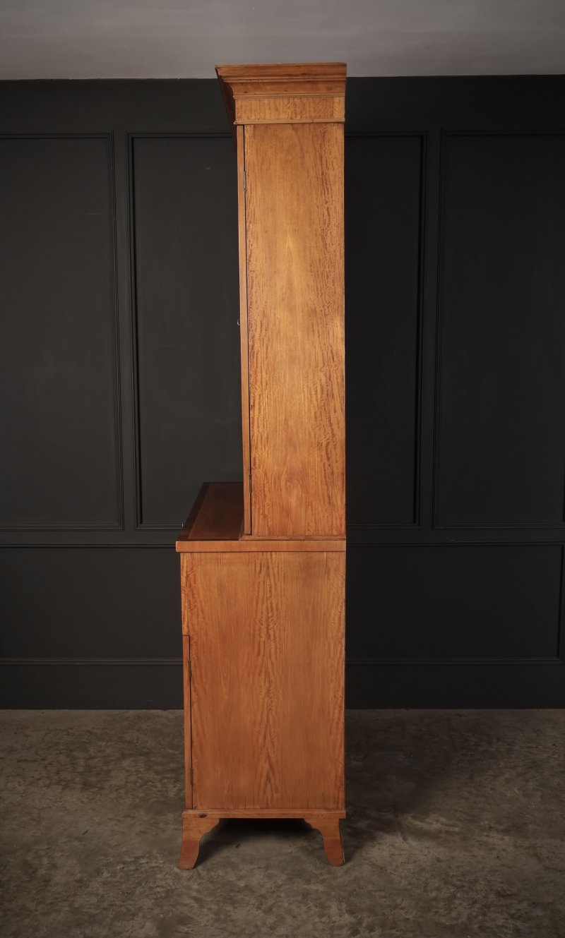 Georgian Satinwood Glazed Secretaire Bookcase - Image 4