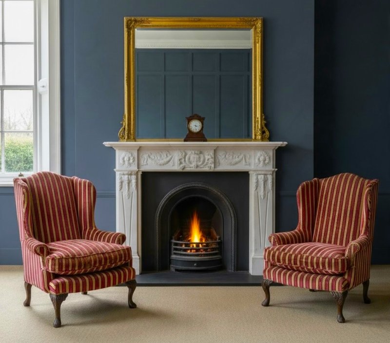 Pair of Upholstered Wing Armchairs - Image 2