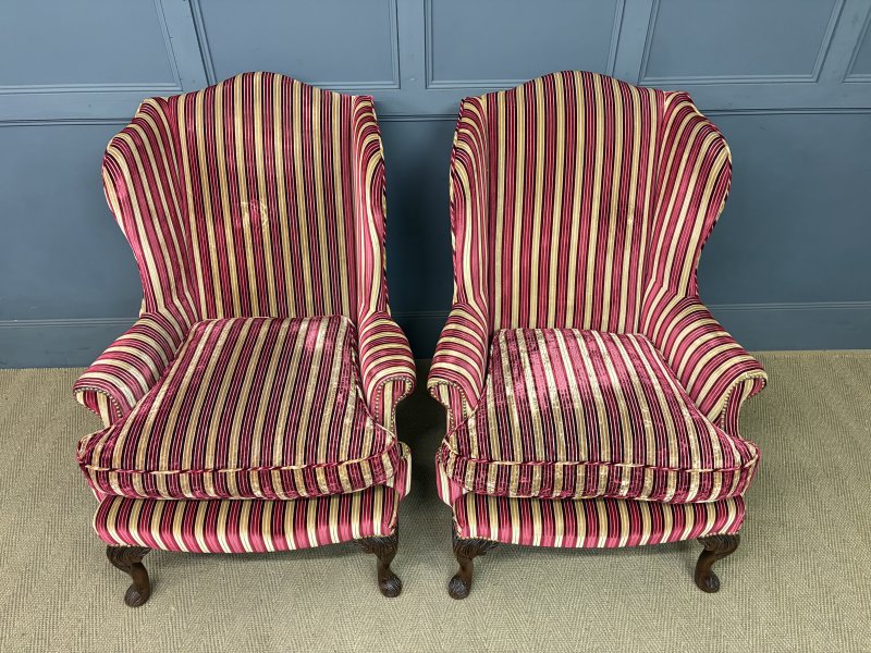 Pair of Upholstered Wing Armchairs - Image 15