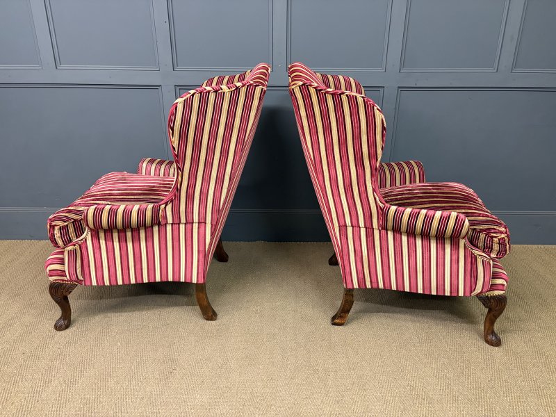 Pair of Upholstered Wing Armchairs - Image 8