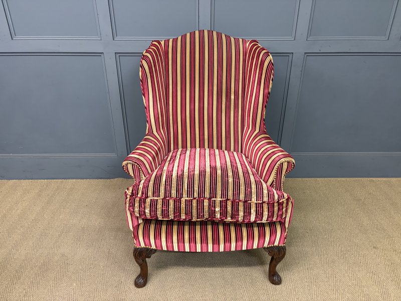 Pair of Upholstered Wing Armchairs - Image 5