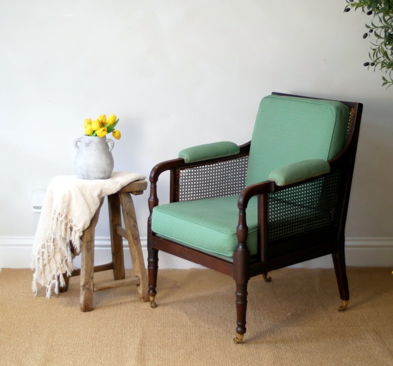 Fine Georgian Caned Library Bergère Chair