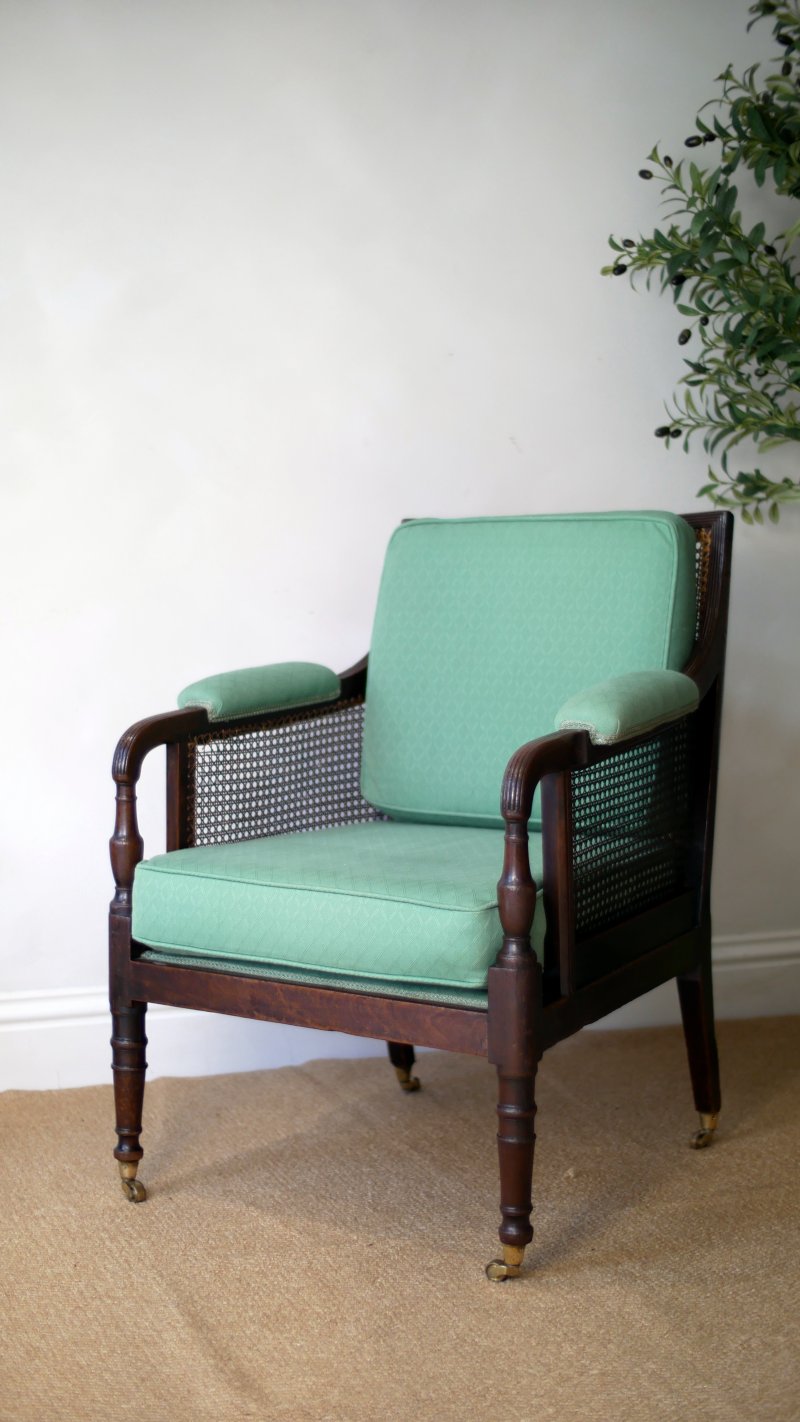 Fine Georgian Caned Library Bergère Chair - Image 3