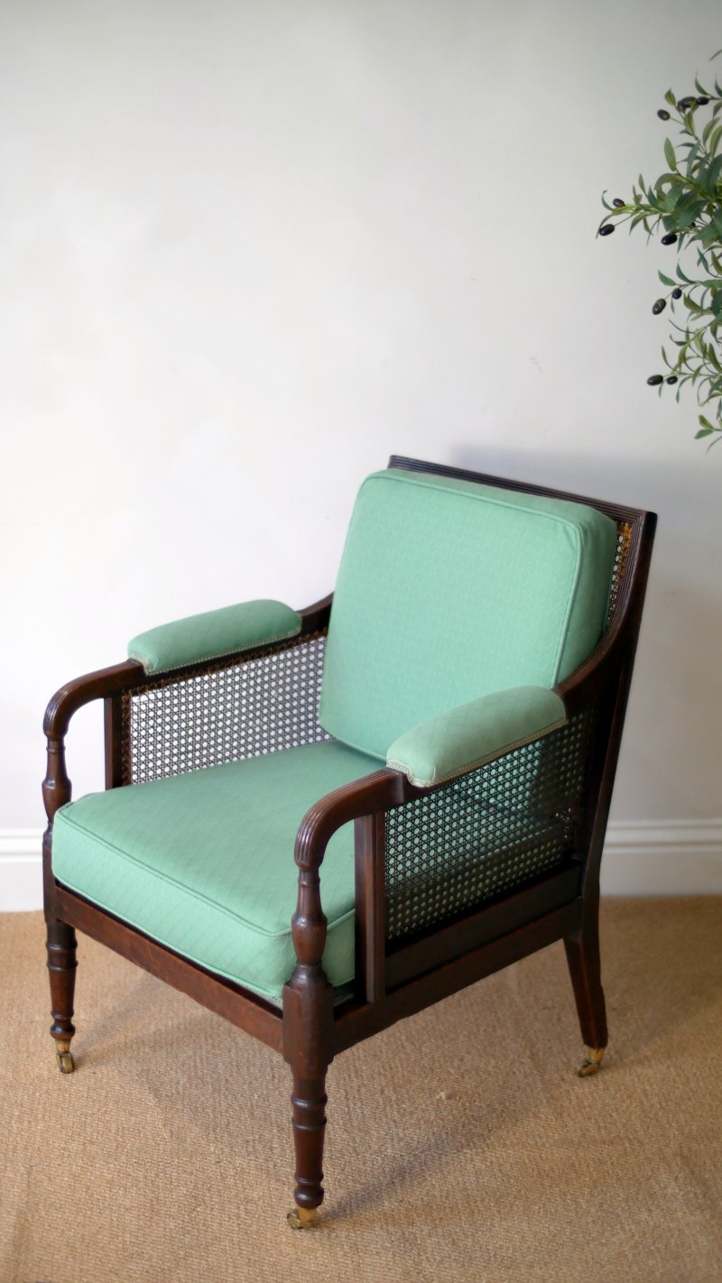 Fine Georgian Caned Library Bergère Chair - Image 2