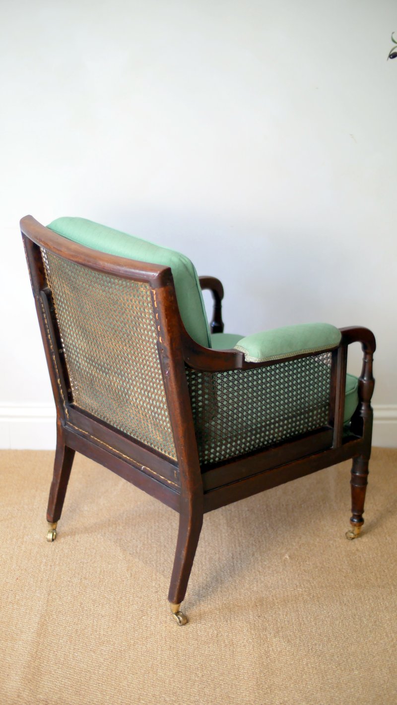 Fine Georgian Caned Library Bergère Chair - Image 4