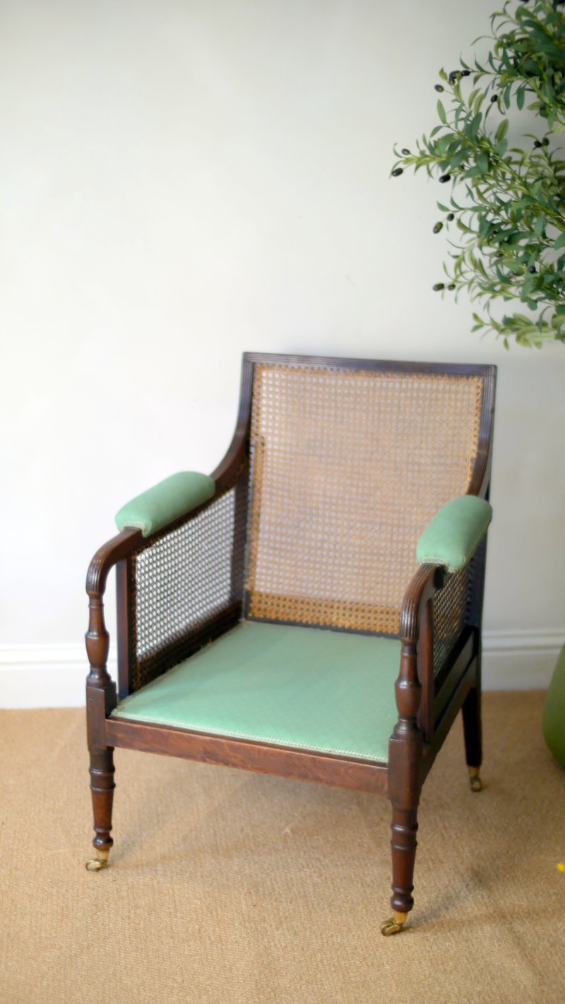 Fine Georgian Caned Library Bergère Chair - Image 6