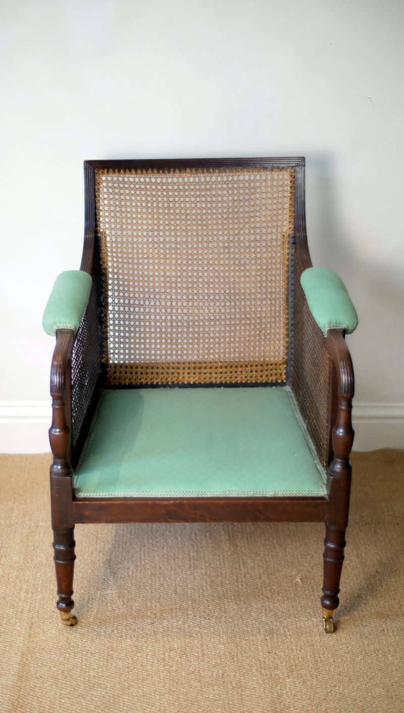 Fine Georgian Caned Library Bergère Chair - Image 5
