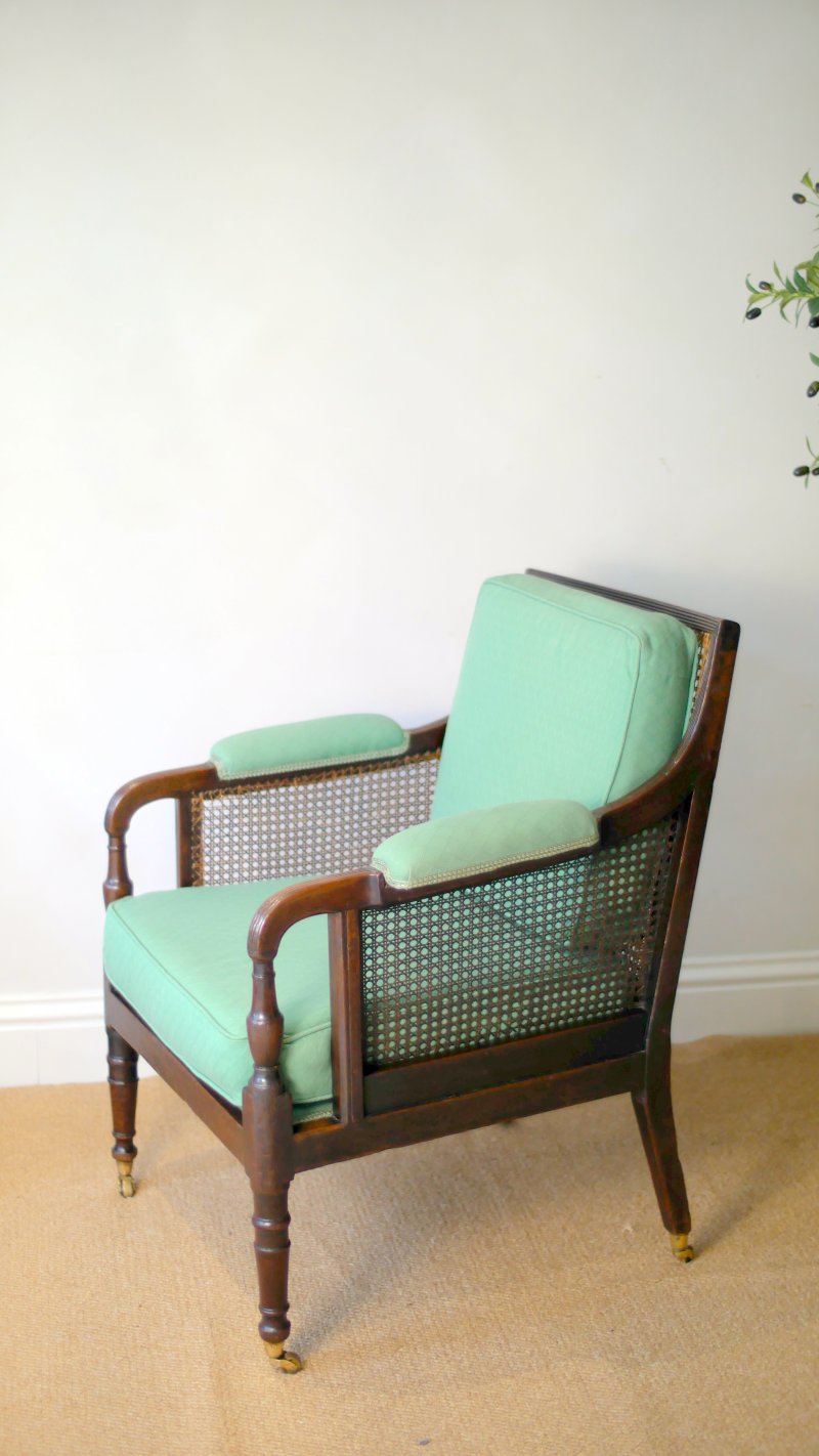 Fine Georgian Caned Library Bergère Chair - Image 10
