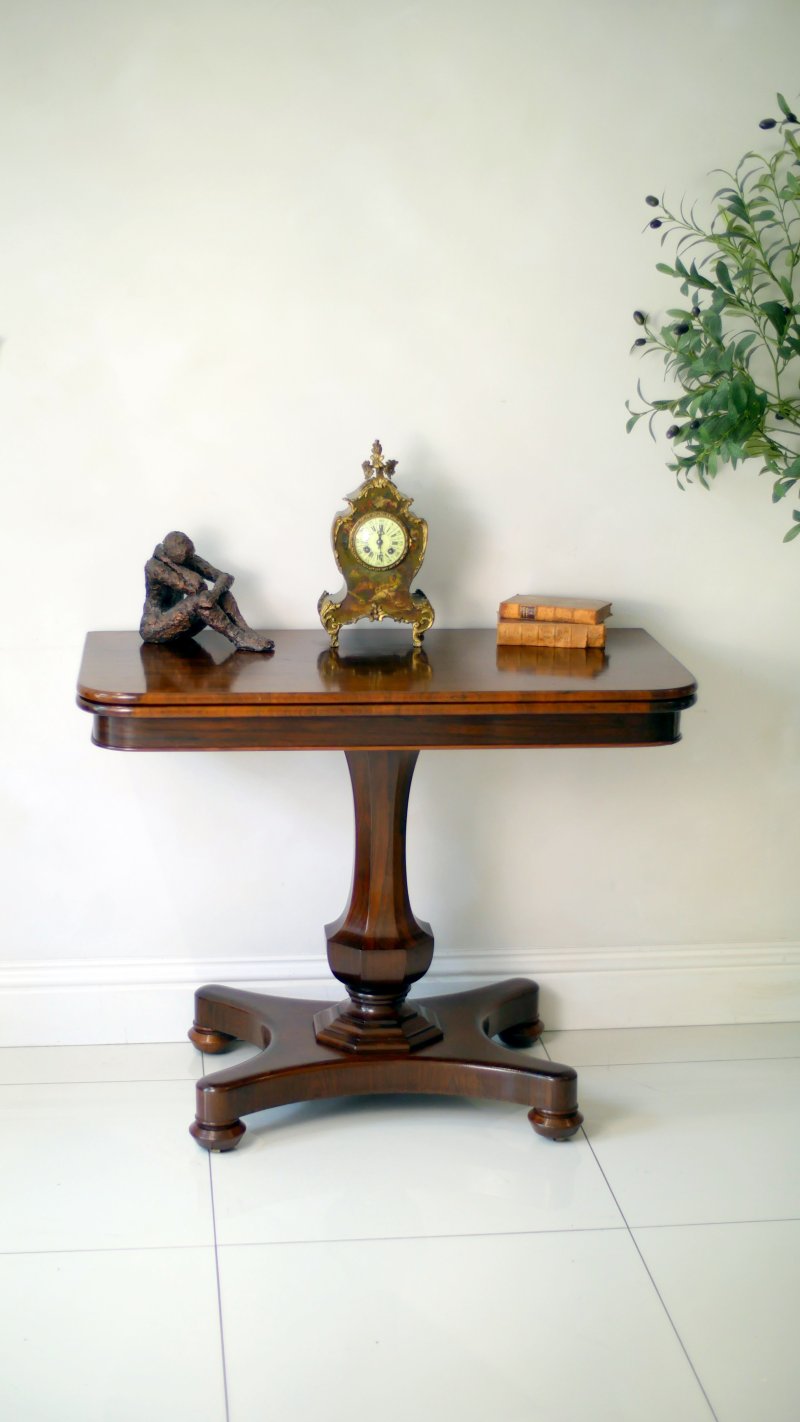 Fine William IV Rosewood Tea Table Console Hall Side Table