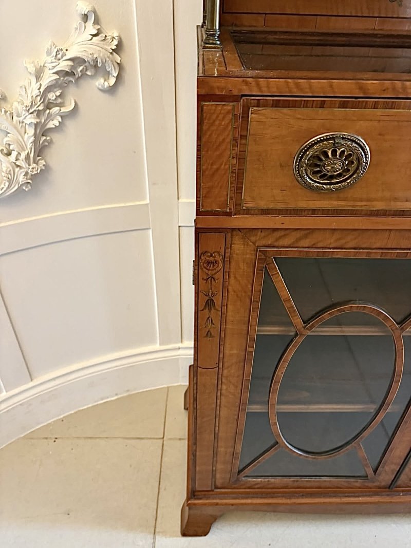 Rare Antique Georgian Sheraton Satinwood Marquetry Inlaid Display Cabinet - Image 15