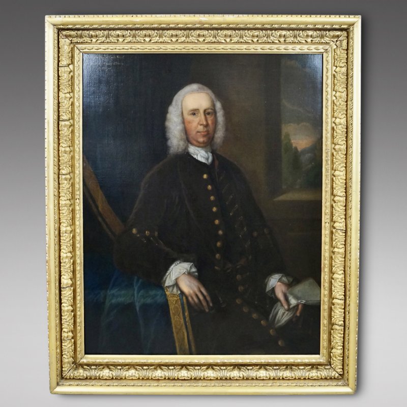 A Large 18Th Century Portrait Of A Gentleman - Image 2
