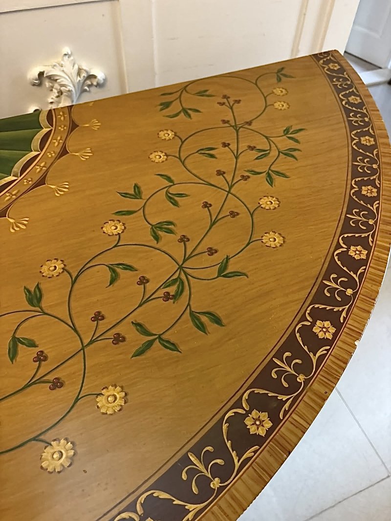 Rare Large Antique Georgian Sheraton Satinwood Hand Painted Cabinet Sideboard - Image 19