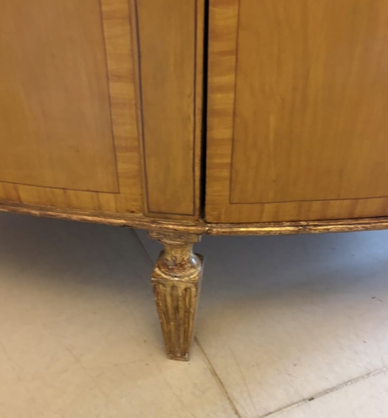 Rare Large Antique Georgian Sheraton Satinwood Hand Painted Cabinet Sideboard - Image 20