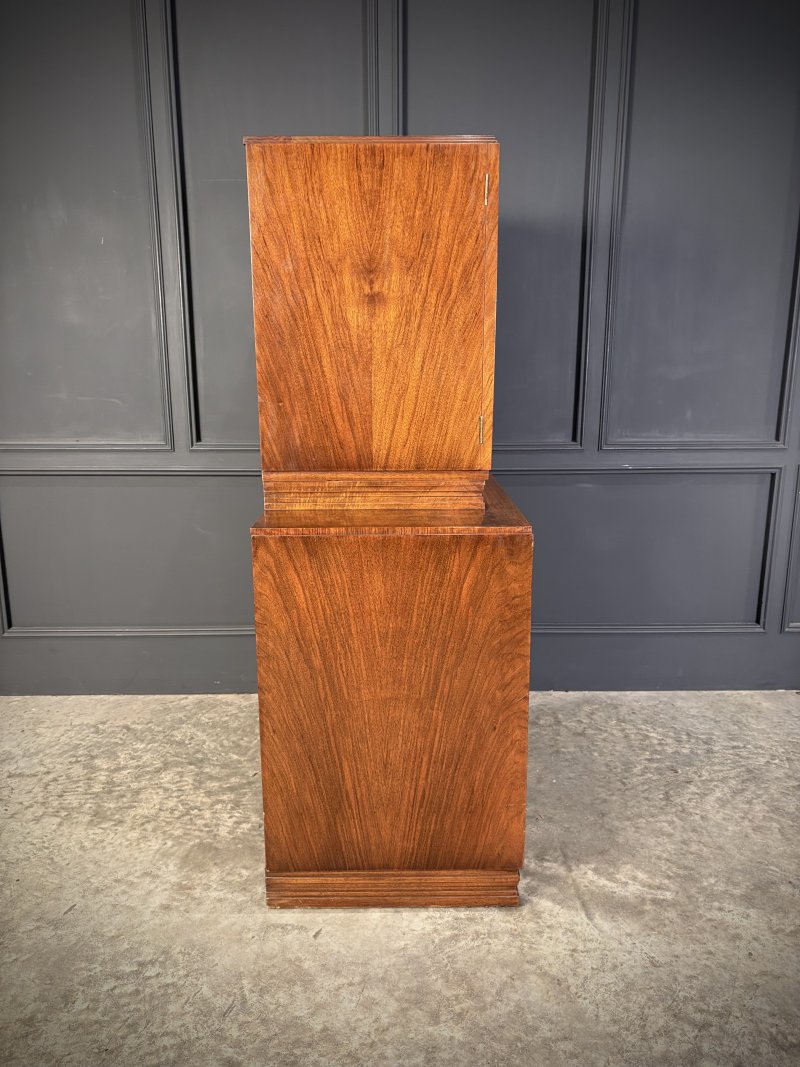 Art Deco Walnut Cocktail Cabinet - Image 12