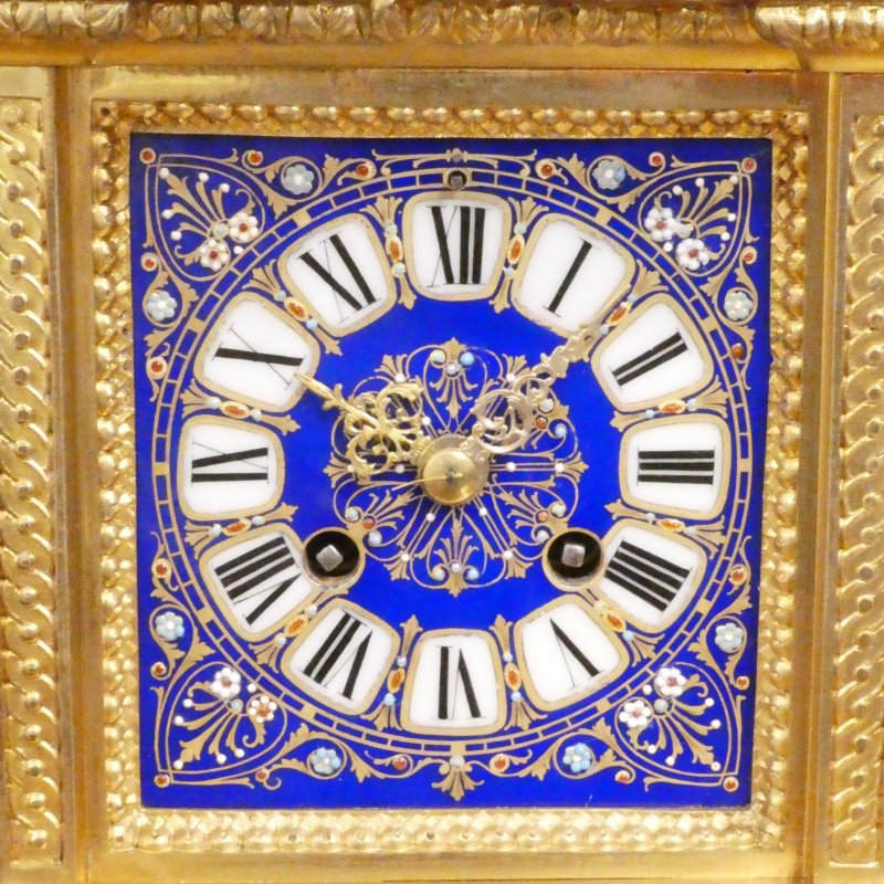 French Gilt Bronze & Porcelain Mantel Clock - Image 2