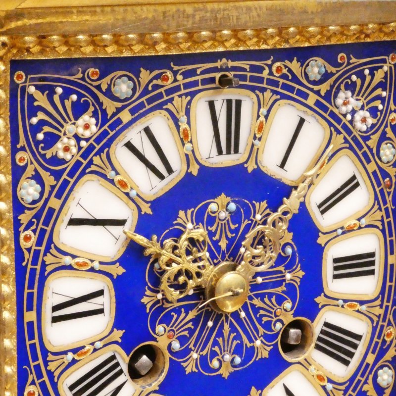 French Gilt Bronze & Porcelain Mantel Clock - Image 3