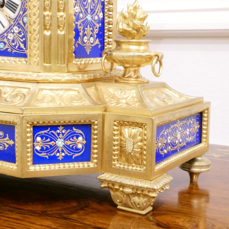 French Gilt Bronze & Porcelain Mantel Clock - Image 5