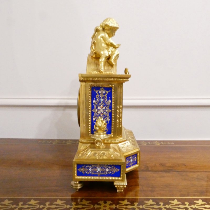 French Gilt Bronze & Porcelain Mantel Clock - Image 10