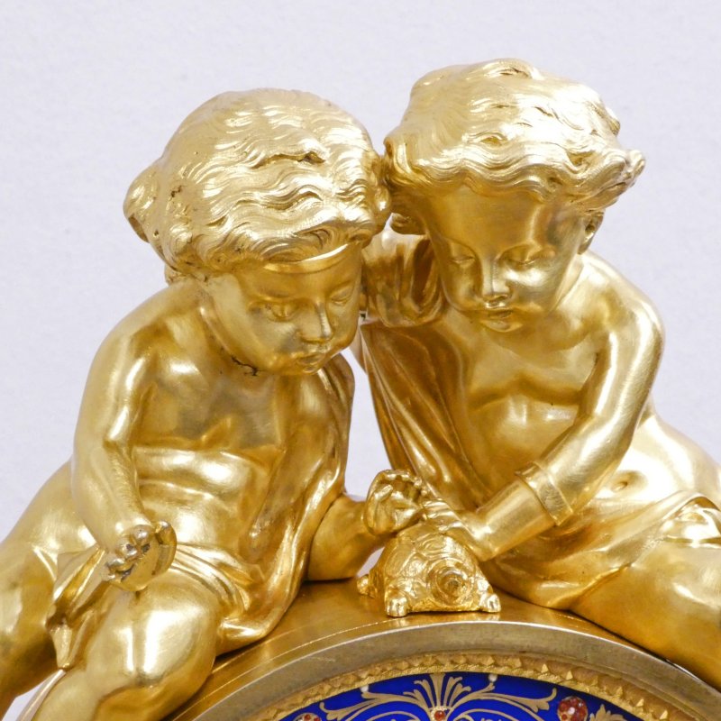 French Gilt Bronze & Porcelain Mantel Clock - Image 8