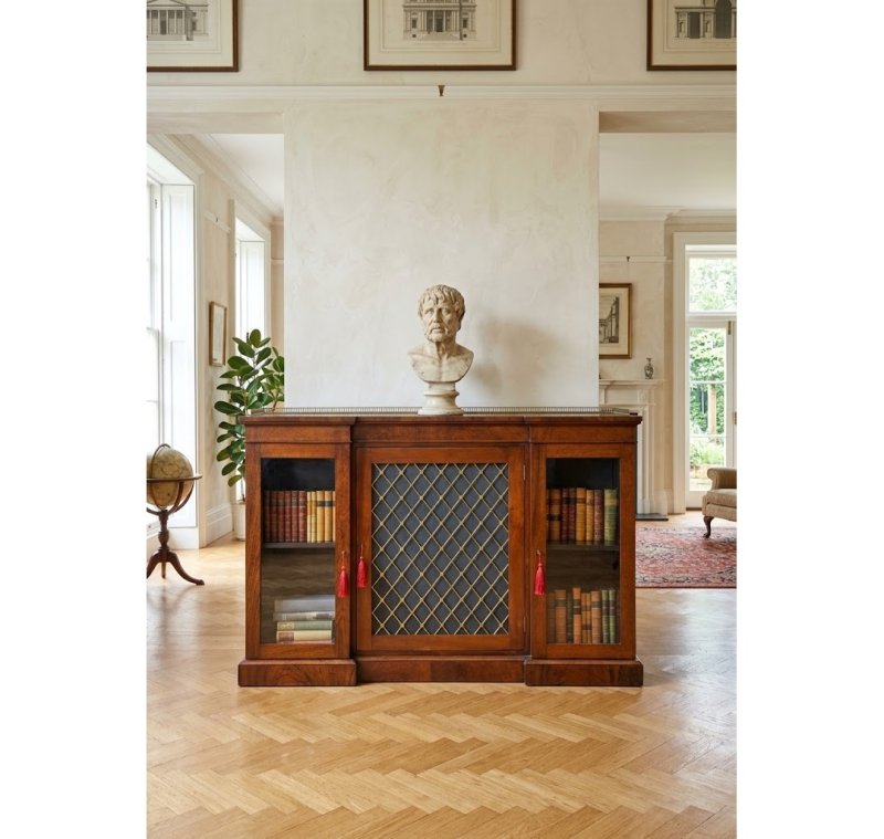 George IV Rosewood Cabinet Bookcase