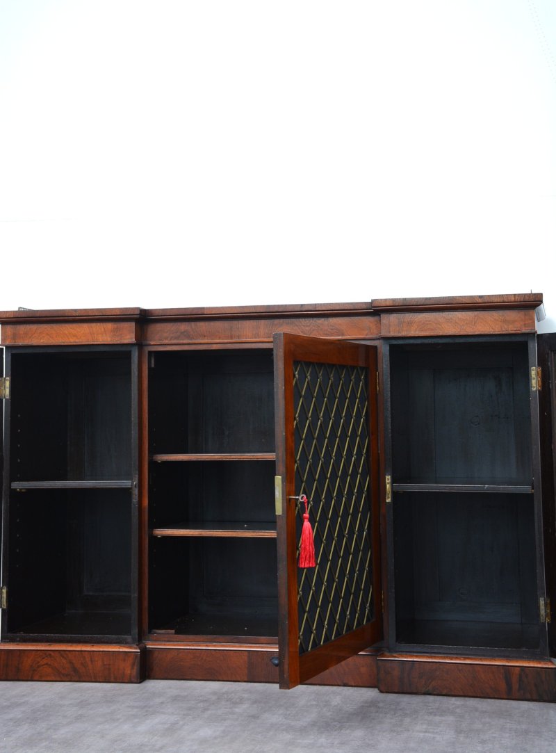George IV Rosewood Cabinet Bookcase - Image 10