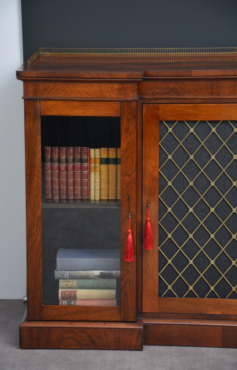 George IV Rosewood Cabinet Bookcase - Image 11