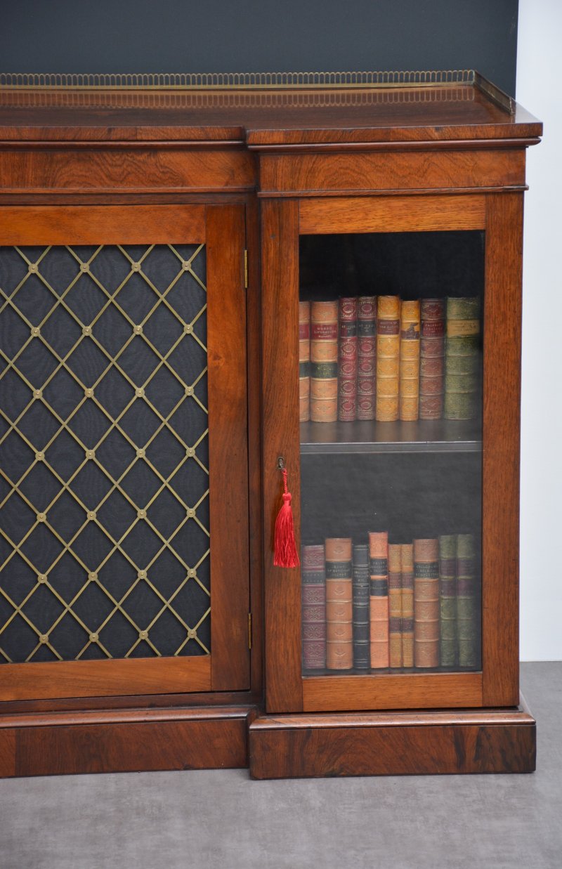 George IV Rosewood Cabinet Bookcase - Image 13