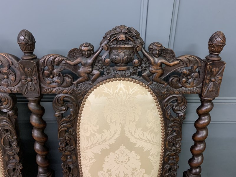 19th Century Carolean Style Walnut Settee - Image 6