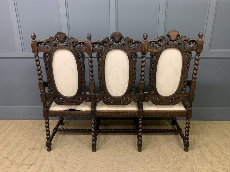 19th Century Carolean Style Walnut Settee - Image 3