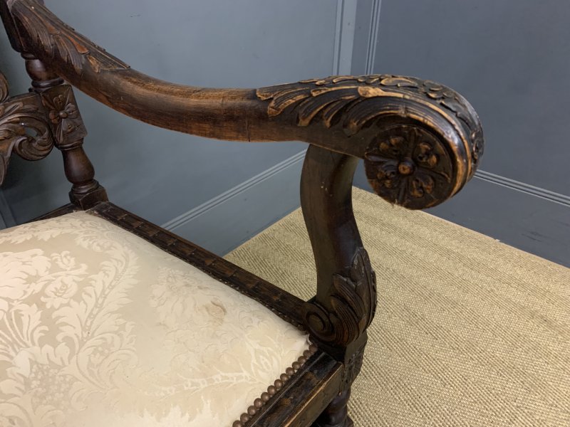 19th Century Carolean Style Walnut Settee - Image 5