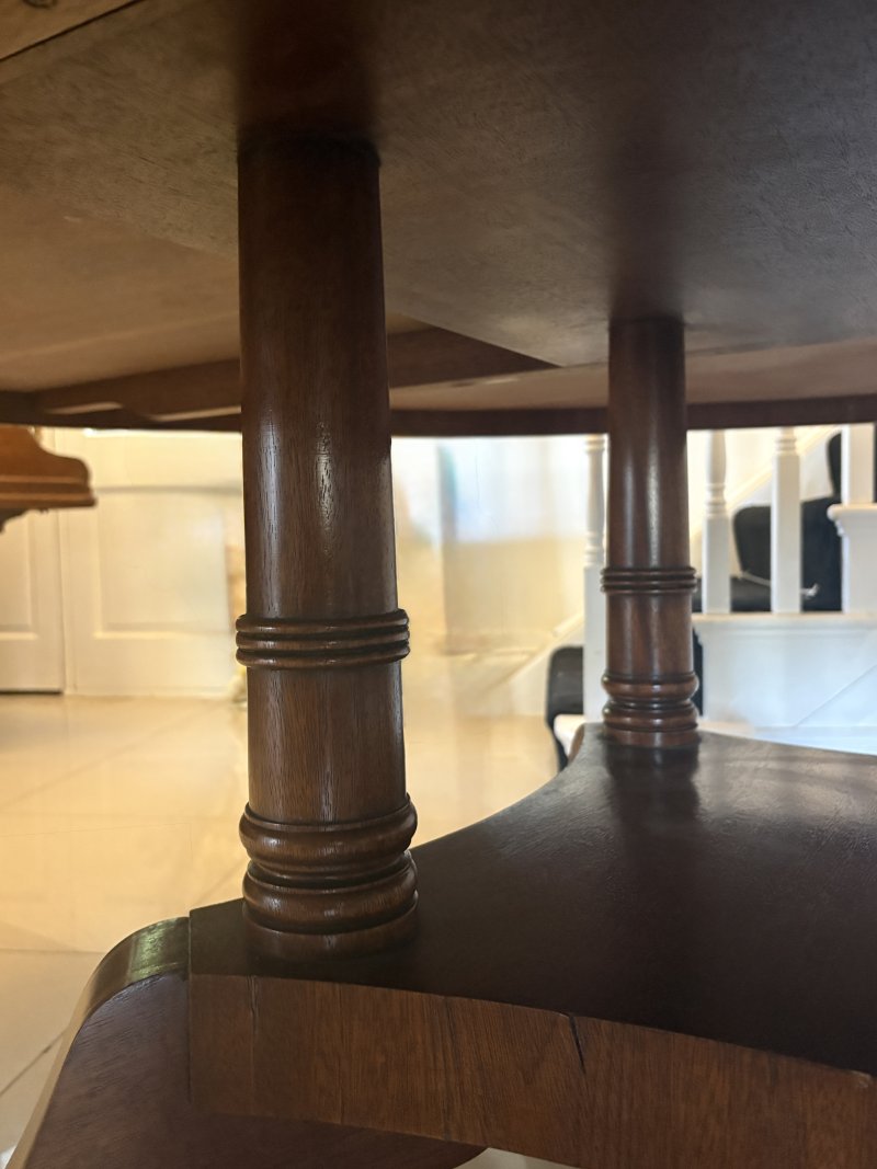 Monumental Antique Mahogany and Yew Wood Crossbanded 14 Seater Circular Centre Dining Table - Image 13