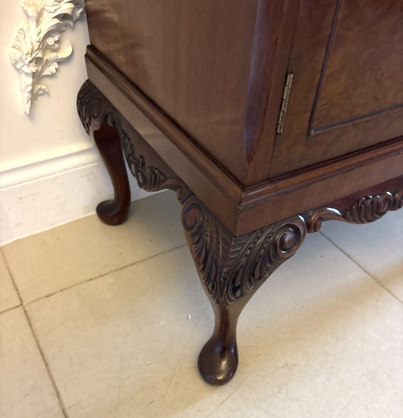 Antique Burr Walnut Cocktail Drinks Cabinet - Image 15