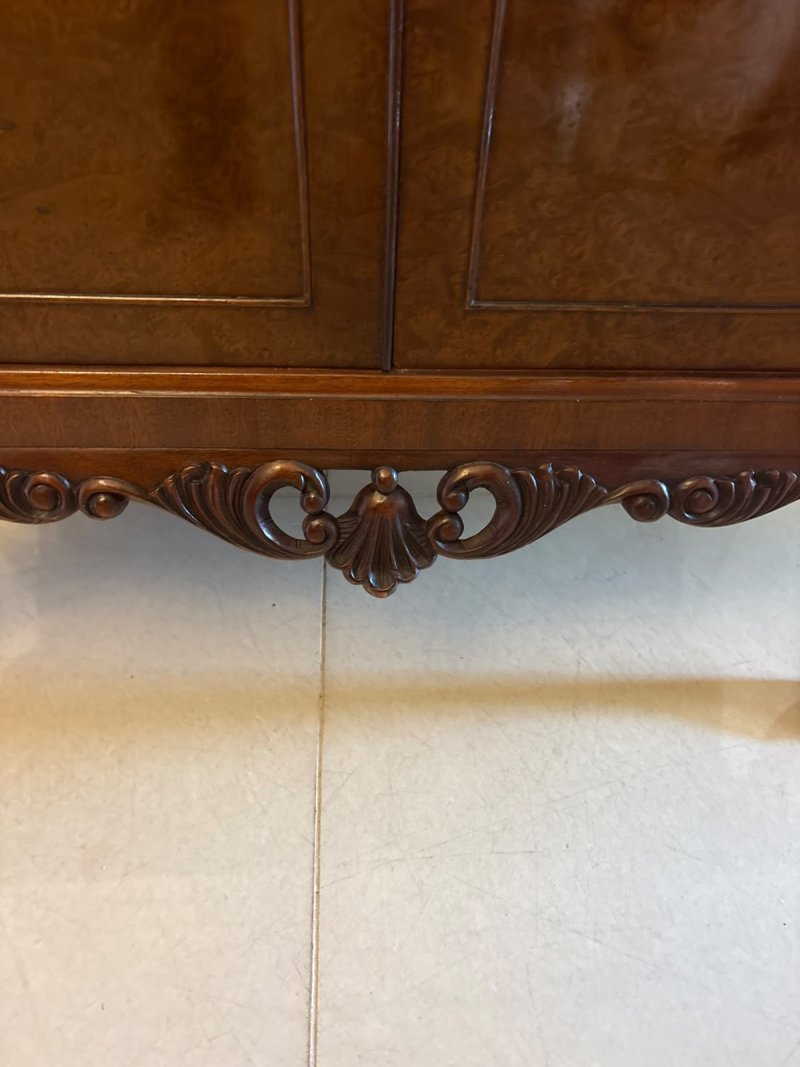 Antique Burr Walnut Cocktail Drinks Cabinet - Image 8