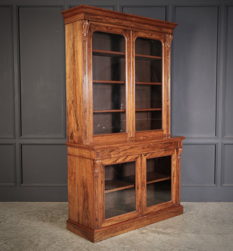 Fine William IV Walnut Glazed Bookcase - Image 2