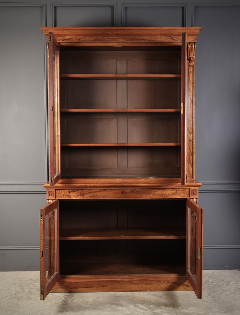 Fine William IV Walnut Glazed Bookcase - Image 3