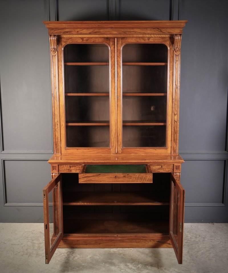 Fine William IV Walnut Glazed Bookcase - Image 4