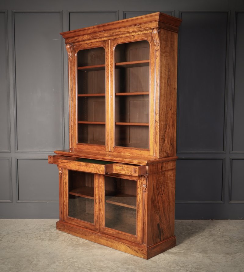 Fine William IV Walnut Glazed Bookcase - Image 6