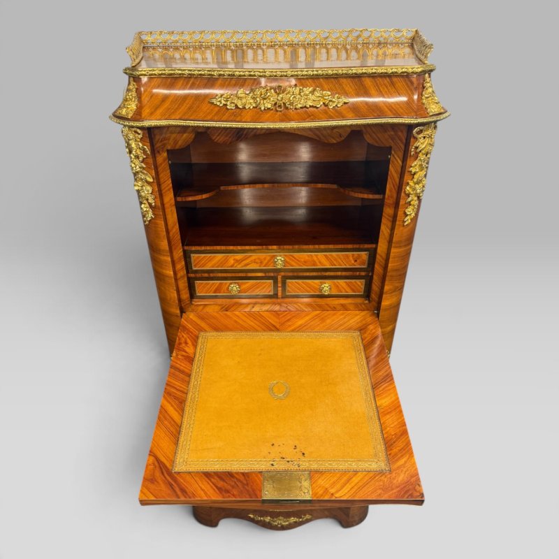 Antique French Kingwood, Rosewood & Tulipwood Ormolu Secretaire Chest, c.1890 - Image 7