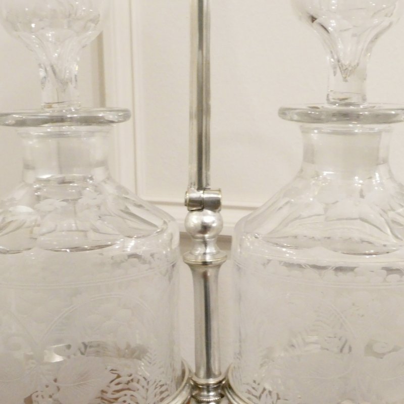 Victorian Silver Tantalus Decanter Set by Lee & Wigfull of Sheffield - Image 3