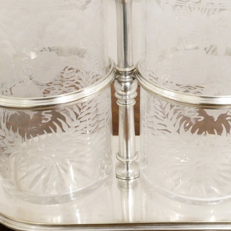 Victorian Silver Tantalus Decanter Set by Lee & Wigfull of Sheffield - Image 2