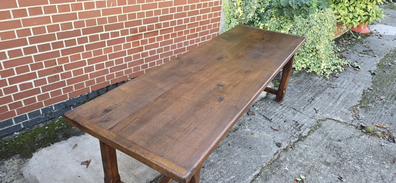 Huge French Oak Farmhouse Refrectory, Kitchen Dining Table - Image 2