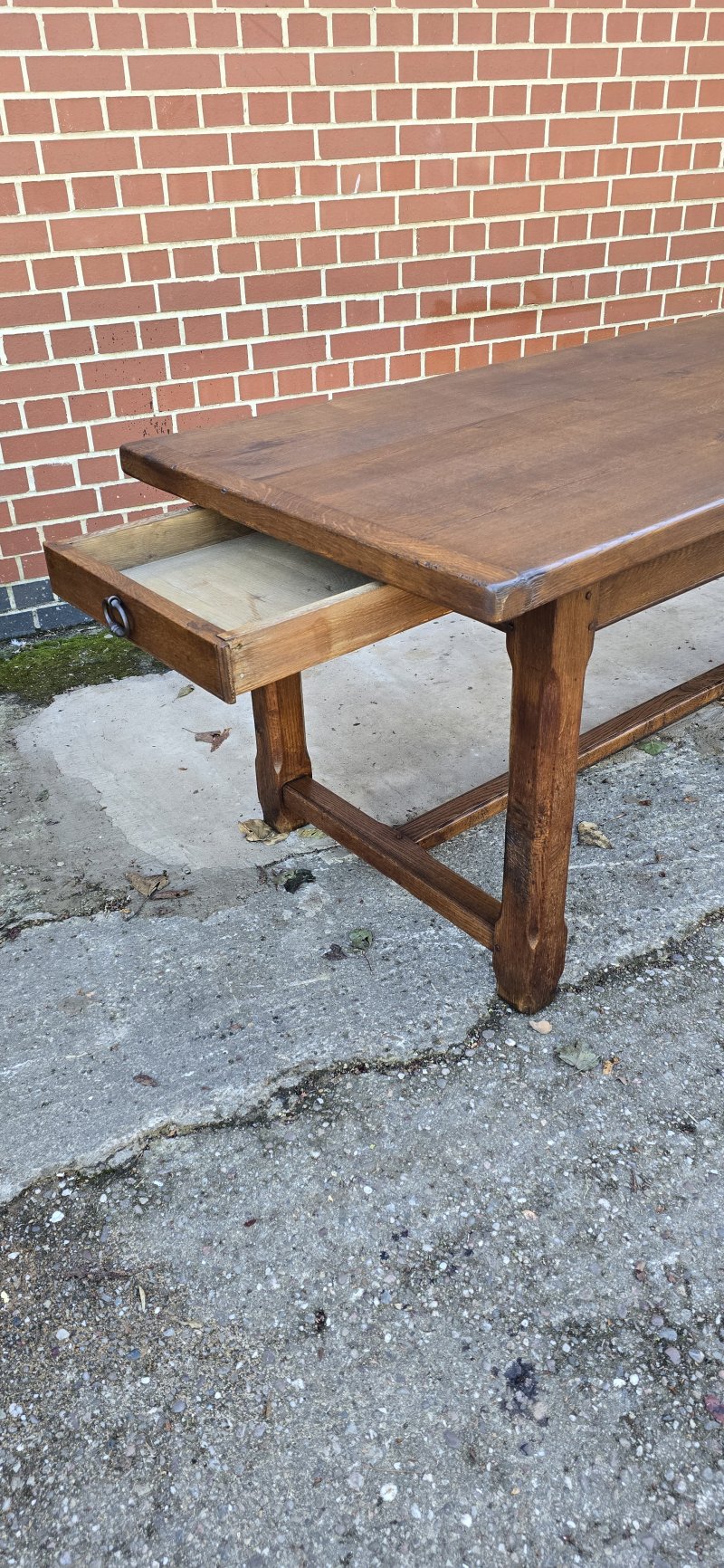 Huge French Oak Farmhouse Refrectory, Kitchen Dining Table - Image 3