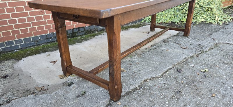 Huge French Oak Farmhouse Refrectory, Kitchen Dining Table - Image 17