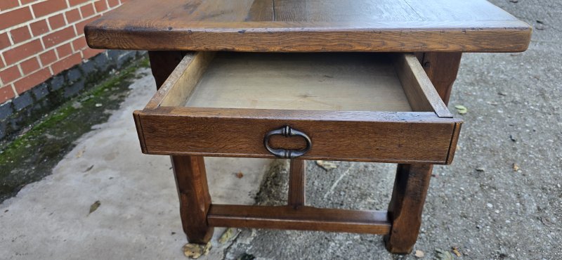 Huge French Oak Farmhouse Refrectory, Kitchen Dining Table - Image 6