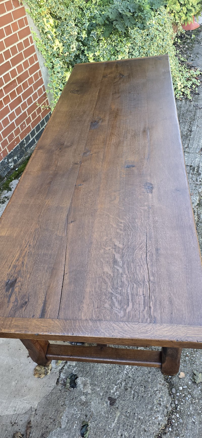 Huge French Oak Farmhouse Refrectory, Kitchen Dining Table - Image 8
