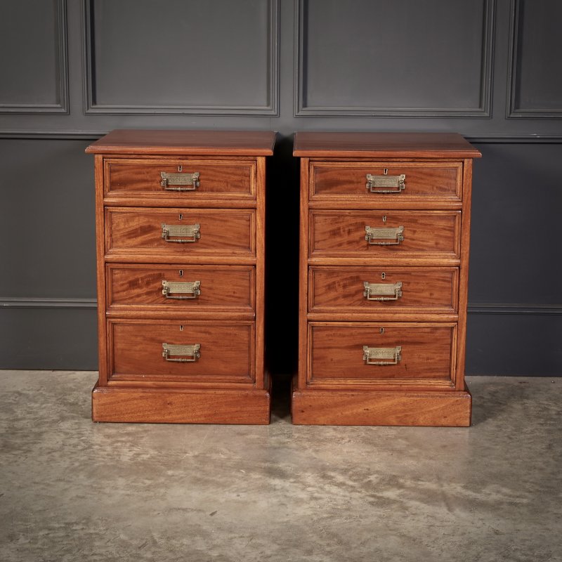 Large Pair Of Victorian Mahogany Bedside Chests